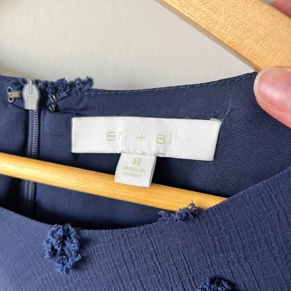 Anthropologie Eri + Ali Michaela Textured Dot Dress Size 8 - Picture 7 of 13